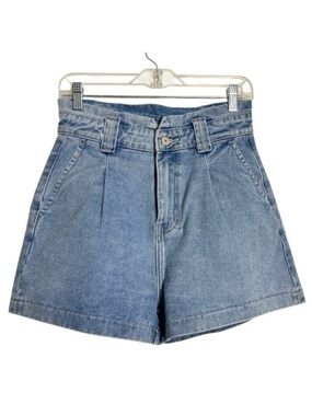 Oraije Lina Pleated Denim Shorts Size 38/M